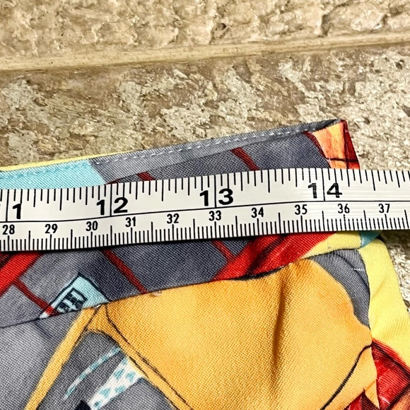 Ivy Jane Teal Yellow Red Notting Hill London Flared Leg Cropped Pants Women Sz 4 - Picture 7 of 15